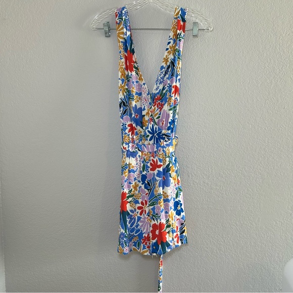 Sugarlips Floral Multicolor Ojai Honey Surplice Romper women’s small boho summer - Picture 2 of 10